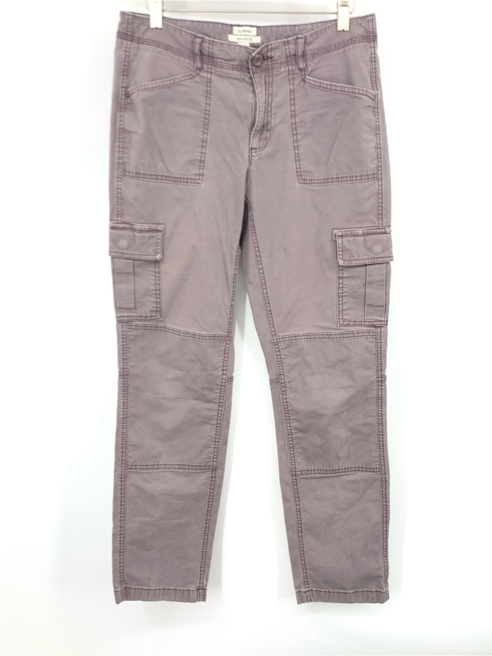 LL Bean Women Size 6 MT Pants Mauve Pink Khakis Slim Straight Cargo Stretch